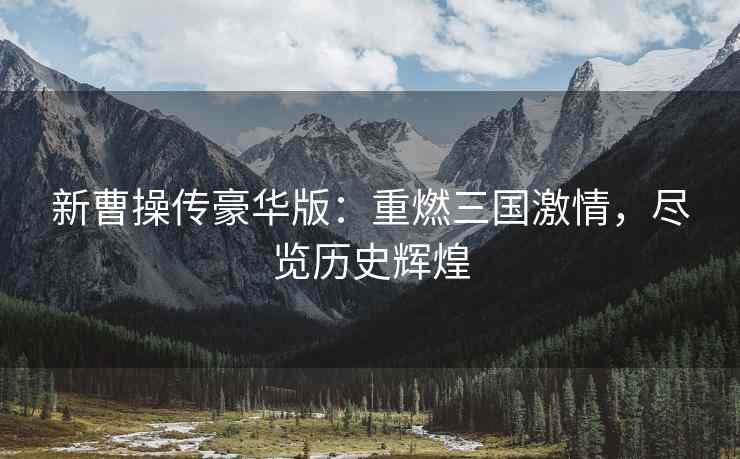 新曹操传豪华版：重燃三国激情，尽览历史辉煌