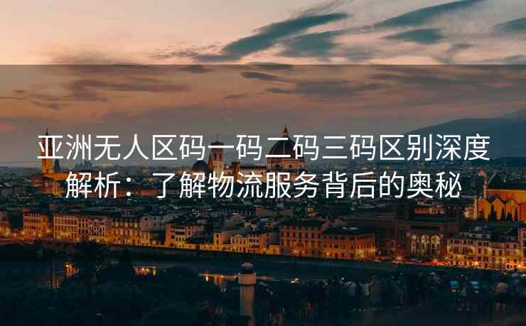 亚洲无人区码一码二码三码区别深度解析：了解物流服务背后的奥秘