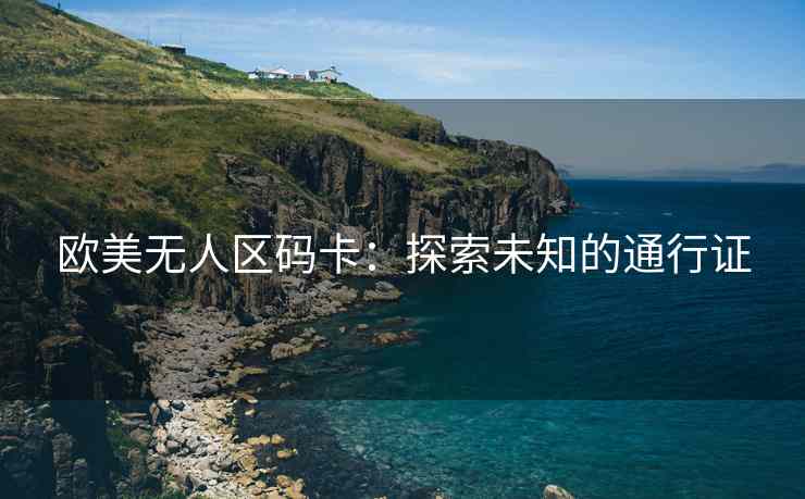 欧美无人区码卡：探索未知的通行证