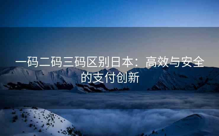 一码二码三码区别日本：高效与安全的支付创新
