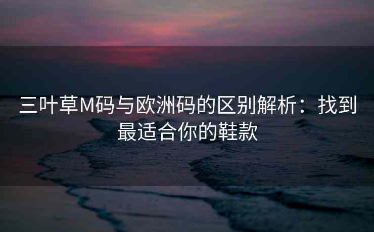 三叶草M码与欧洲码的区别解析：找到最适合你的鞋款