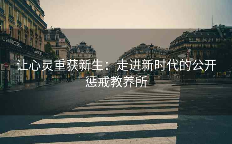 让心灵重获新生：走进新时代的公开惩戒教养所